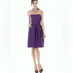 Alfred Sung Strapless Cocktail Dress